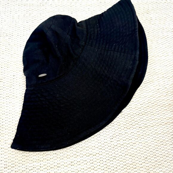 Coolibar Brittany Beach Hat Black UPF 50+ Wide Brim Packable - One Size main image 6